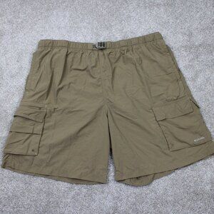 Columbia Vertex Shorts Mens 2XL XXL Brown Packable Belted‎ Cargo Nylon 9" inseam